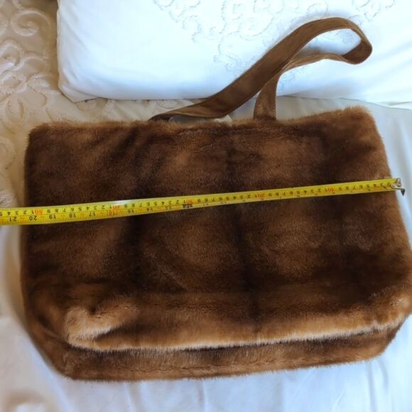 INC International Concepts Giant Faux Fur Slouchy Tote Bag - Picture 15 of 17